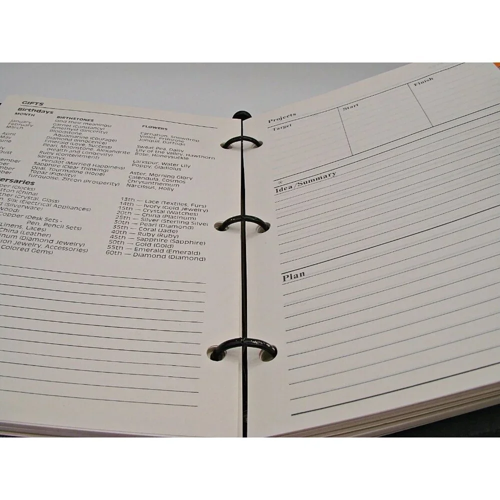 Master Business Agenda MBA Planner Organizer Black Leather 3 Ring Snap Closure